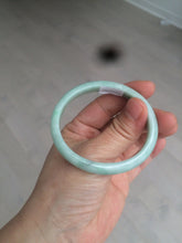 Load image into Gallery viewer, 49mm certified 100% natural Type A light green/white oval jadeite jade bangle BG28-5445