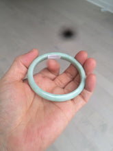 Load image into Gallery viewer, 49mm certified 100% natural Type A light green/white oval jadeite jade bangle BG28-5445