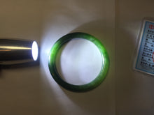 Load image into Gallery viewer, 51.2mm certified 100% Natural dark green/black round cut nephrite (碧玉) bangle HN147-0523