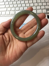 Load image into Gallery viewer, 53.1mm Certified 100% Natural light green gray black Nephrite Bangle HN144-6929