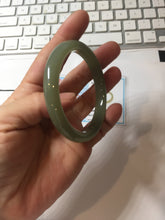 Load image into Gallery viewer, 53.1mm Certified 100% Natural light green gray black Nephrite Bangle HN144-6929