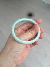 Load image into Gallery viewer, 49mm certified 100% natural Type A light green/white oval jadeite jade bangle BG28-5445