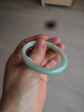 Load image into Gallery viewer, 49mm certified 100% natural Type A light green/white oval jadeite jade bangle BG27-5447