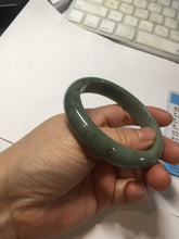 Load image into Gallery viewer, 56.8mm Certified Type A 100% Natural black/dark green/gray Jadeite bangle PJ50-2848