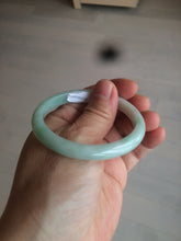 Load image into Gallery viewer, 49mm certified 100% natural Type A light green/white oval jadeite jade bangle BG27-5447