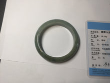 Load image into Gallery viewer, 53.6mm Certified Type A 100% Natural black/dark green/gray Jadeite bangle PJ51-2855