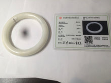 Load image into Gallery viewer, 54.9mm certified 100% Natural white/beige round cut nephrite Jade bangle HT89-7851