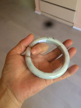 Load image into Gallery viewer, 60.5mm Certified Type A 100% Natural light green/white/brown Jadeite Jade bangle AH81-0428