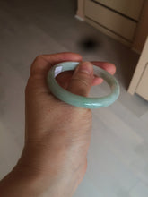 Load image into Gallery viewer, 49mm certified 100% natural Type A light green/white oval jadeite jade bangle BG27-5447