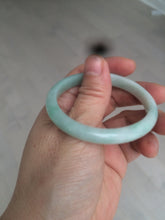 Load image into Gallery viewer, 49mm certified 100% natural Type A light green/white oval jadeite jade bangle BG27-5447