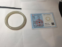 Load image into Gallery viewer, 56.3mm Certified 100% Natural Pale Lotus Pink (淡藕粉) & Gray Round-Cut Nephrite Jade Bangle HN145-3372