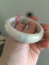 Load image into Gallery viewer, 55mm Certified 100% natural beige/green chubby jadeite jade bangle G70-0469