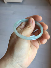 Load image into Gallery viewer, 50mm certified 100% natural Type A icy watery light green with green floating flower slim jadeite jade bangle PA122-(5484)