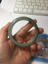 Load image into Gallery viewer, 53.6mm Certified Type A 100% Natural black/dark green/gray Jadeite bangle PJ51-2855