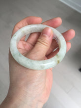 Load image into Gallery viewer, 54.7mm Certified 100% natural Type A fresh sunny green white jadeite jade bangle BN3-6337