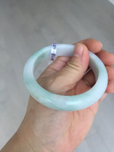 Load image into Gallery viewer, 55.5mm Certified Type A 100% Natural green white Jadeite Jade bangle BQ58-6877