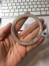 Load image into Gallery viewer, 56.3mm Certified 100% Natural Pale Lotus Pink (淡藕粉) & Gray Round-Cut Nephrite Jade Bangle HN145-3372