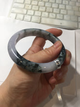 Load image into Gallery viewer, 60.2mm Certified Type A 100% Natural dark green/purple/gray Snowy Pine Mountain Jadeite Jade bangle PF30-(1208)