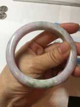 Load image into Gallery viewer, 60mm certified Type A 100% Natural light green purple Jadeite Jade bangle PC97-8466