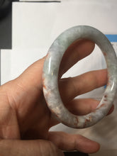 Load image into Gallery viewer, 53.3mm Certified 100% Natural Type A Light Green Purple Red Gray A Red Earth Plateau Round Cut Jadeite Jade Bangle PH203-6213