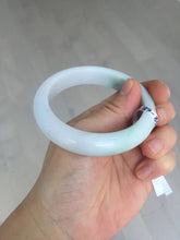 Load image into Gallery viewer, 55.5mm Certified Type A 100% Natural green white Jadeite Jade bangle BQ58-6877