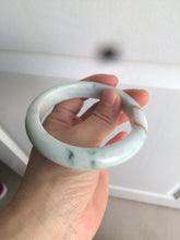 Load image into Gallery viewer, 60.5mm Certified Type A 100% Natural light green/white/brown Jadeite Jade bangle AH81-0428