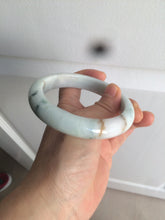 Load image into Gallery viewer, 60.5mm Certified Type A 100% Natural light green/white/brown Jadeite Jade bangle AH81-0428