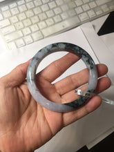 Load image into Gallery viewer, 60.2mm Certified Type A 100% Natural dark green/purple/gray Snowy Pine Mountain Jadeite Jade bangle PF30-(1208)