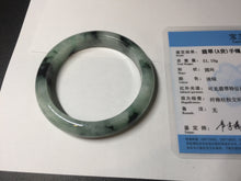 Load image into Gallery viewer, 56.5mm Certified Type A 100% Natural suny green dark green Jadeite Jade bangle BP33-8236