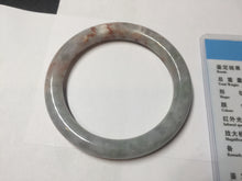 Load image into Gallery viewer, 53.3mm Certified 100% Natural Type A Light Green Purple Red Gray A Red Earth Plateau Round Cut Jadeite Jade Bangle PH203-6213