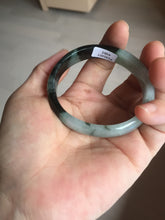 Load image into Gallery viewer, 47mm Certified Type A 100% Natural dark green Jadeite Jade oval bangle AH93-4483