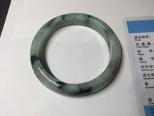 Load image into Gallery viewer, 56.5mm Certified Type A 100% Natural suny green dark green Jadeite Jade bangle BP33-8236