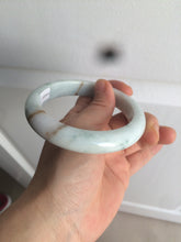 Load image into Gallery viewer, 60.5mm Certified Type A 100% Natural light green/white/brown Jadeite Jade bangle AH81-0428