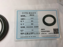 Load image into Gallery viewer, 57mm certified 100% Natural dark green/black Ocean Waves chubby round cut nephrite bangle HN186-0884