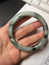 Load image into Gallery viewer, 56.5mm Certified Type A 100% Natural suny green dark green Jadeite Jade bangle BP33-8236