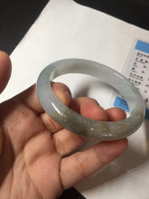 Load image into Gallery viewer, 57.5mm Certified Type A 100% Natural white/light purple/brown Jadeite Jade bangle BM51-7048