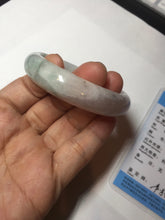 Load image into Gallery viewer, 52.8mm Certified Type A 100% Natural dark green/white/purple Jadeite Jade bangle BL83-4052