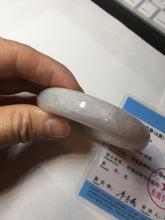 Load image into Gallery viewer, 52.8mm Certified Type A 100% Natural dark green/white/purple Jadeite Jade bangle BL83-4052