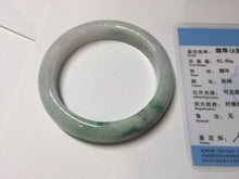 Load image into Gallery viewer, 56mm certified 100% natural icy watery light white/sunny green jadeite jade bangle BN72-3878