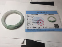 Load image into Gallery viewer, 56mm certified 100% natural icy watery light white/sunny green jadeite jade bangle BN72-3878