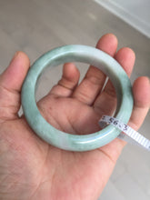 Load image into Gallery viewer, 56.3mm certified 100% natural type A light green white chubby jadeite jade bangle BQ62-6872