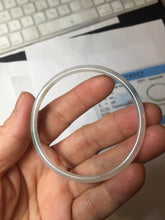 Load image into Gallery viewer, 51.4mm certified 100% natural Type A icy watery light green clear Supper skinny round cut jadeite jade bangle PH205-6185