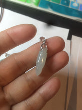 Load image into Gallery viewer, 100% Natural type A icy oily dark green Jadeite Jade seashell (福贝) pendant F146