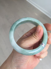 Load image into Gallery viewer, 56.3mm certified 100% natural type A light green white chubby jadeite jade bangle BQ62-6872