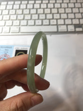 Load image into Gallery viewer, 55.8mm Certified 100% Natural light green gray black Nephrite Bangle HN146-6936