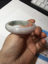 Load image into Gallery viewer, 52.8mm Certified Type A 100% Natural dark green/white/purple Jadeite Jade bangle BL83-4052