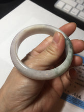 Load image into Gallery viewer, 52.8mm Certified Type A 100% Natural dark green/white/purple Jadeite Jade bangle BL83-4052