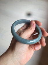 Load image into Gallery viewer, 59mm Certified Type A 100% Natural light blue/gray Guatemala Jadeite bangle Y134-6420