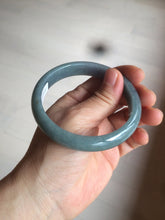 Load image into Gallery viewer, 59mm Certified Type A 100% Natural light blue/gray Guatemala Jadeite bangle Y134-6420
