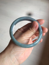 Load image into Gallery viewer, 59mm Certified Type A 100% Natural light blue/gray Guatemala Jadeite bangle Y134-6420